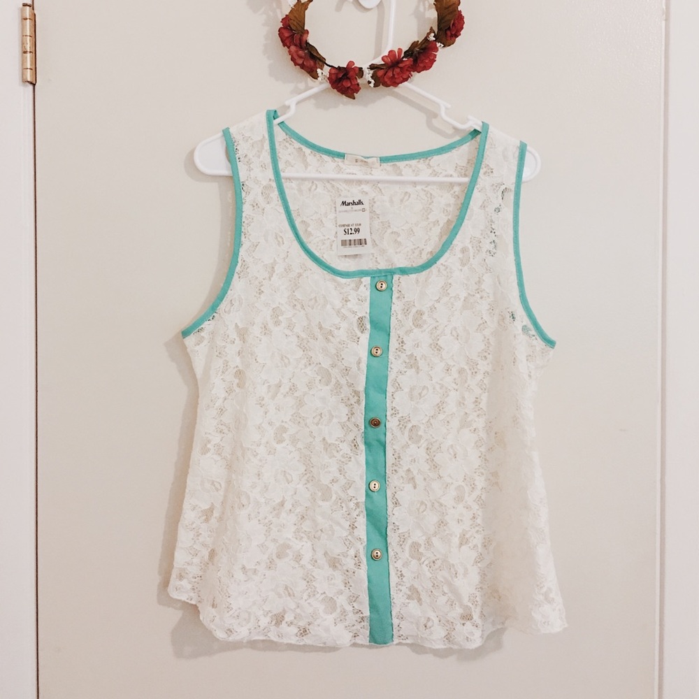 Marshall’s White Floral Lace Tank Top